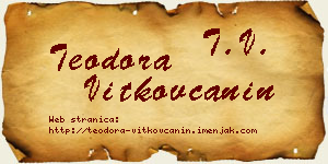 Teodora Vitkovčanin vizit kartica